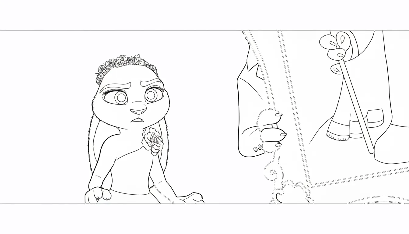 coloriage Zootopie 2 à imprimer pour enfant de 3 ans