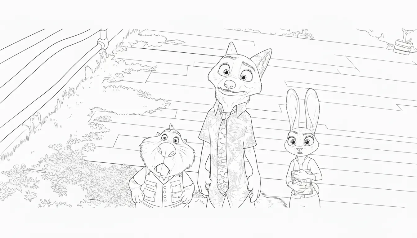 coloriage Zootopie 2 pour enfant de 7 ans 1