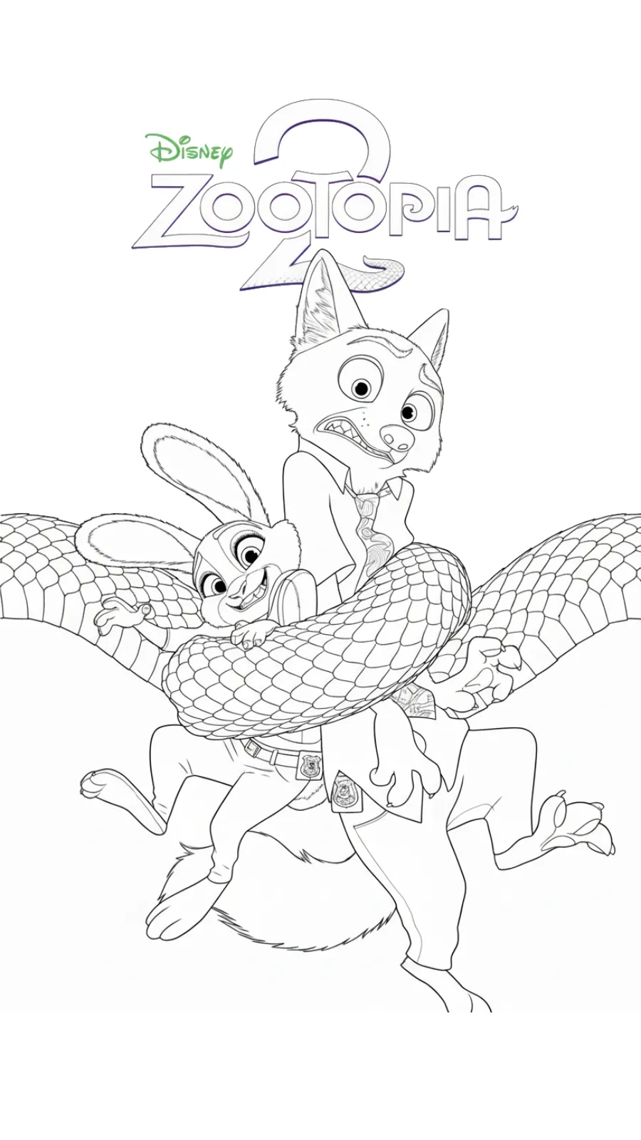 coloriage Zootopie 2 pour enfant à imprimer
