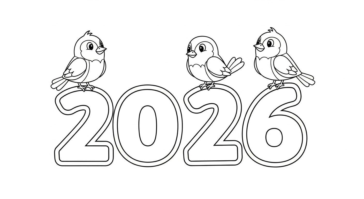 coloriage 2026 gratuit pour enfants