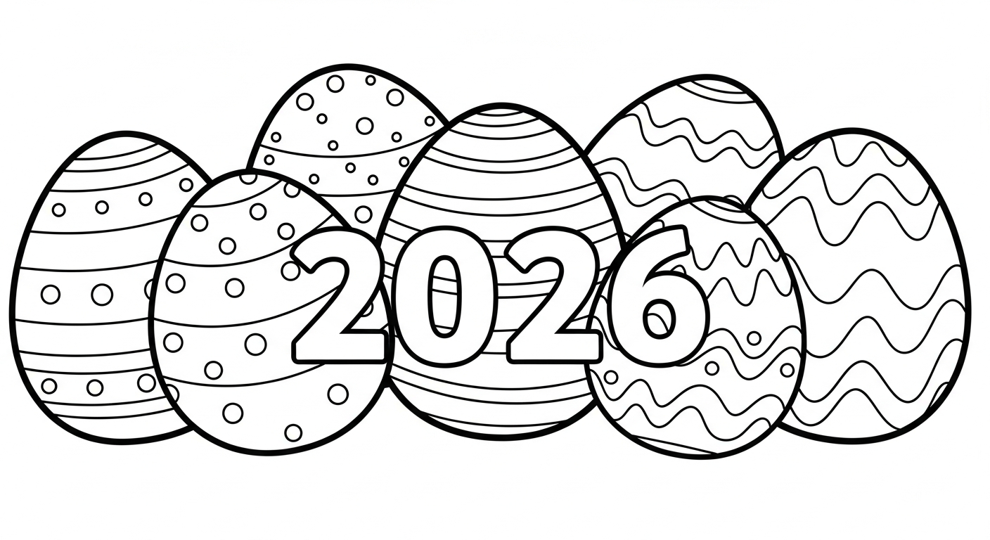 coloriage 2026 à imprimer pdf gratuit