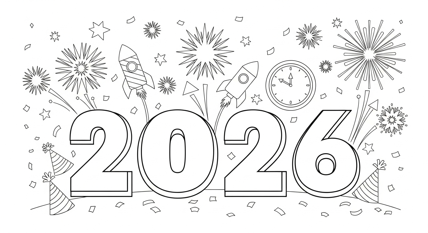 coloriage 2026 à imprimer gratuitement