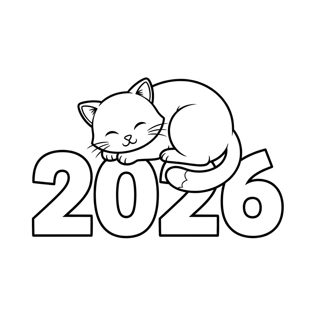 coloriage 2026 à imprimer pour enfant de 3 ans