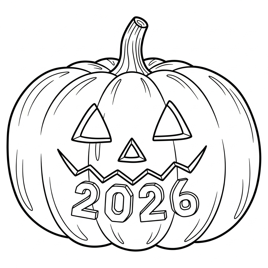 coloriage 2026 pour enfant à imprimer