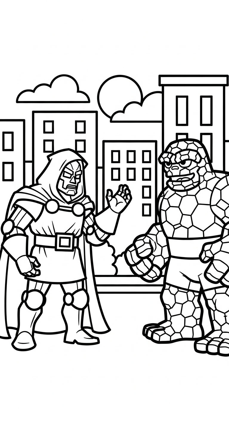 coloriage Dr Doom à imprimer pour enfant de 2 ans