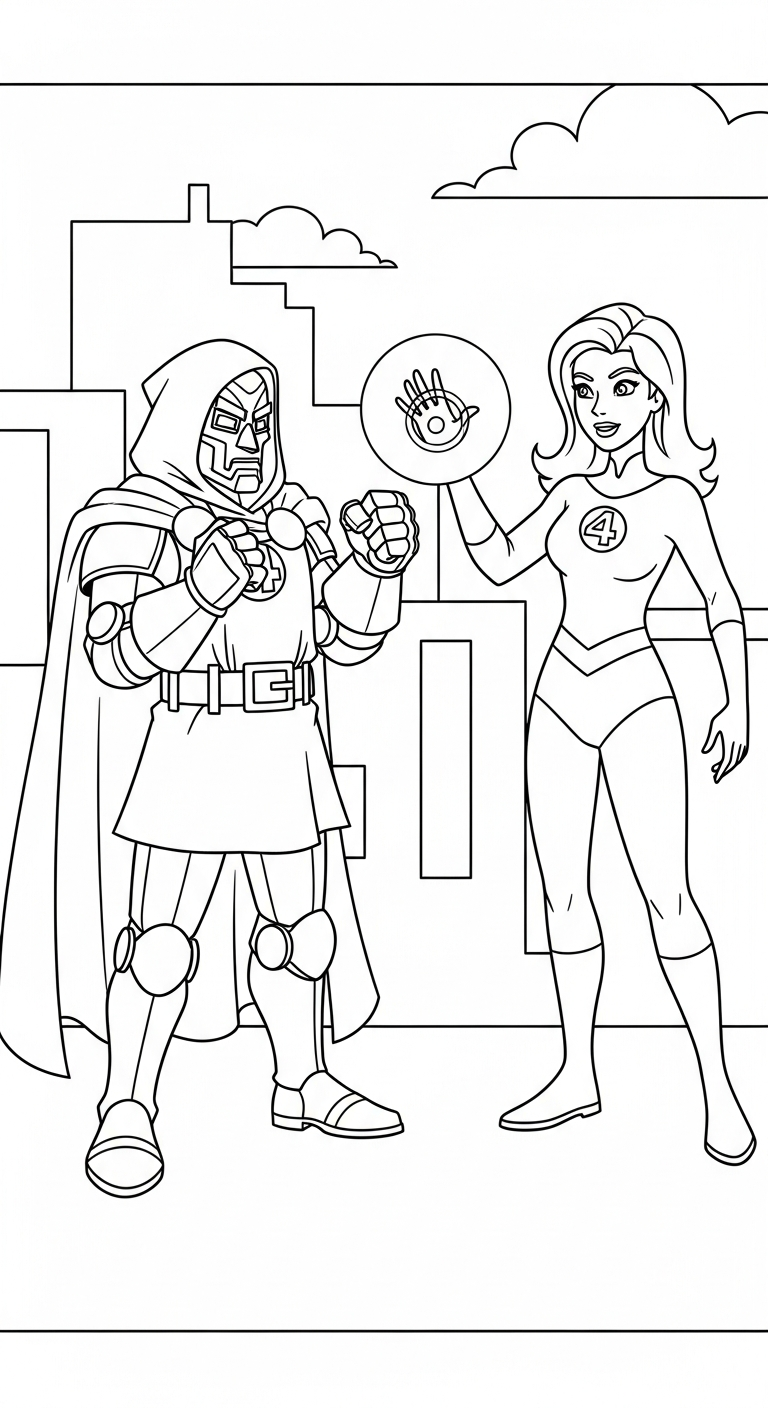 coloriage Dr Doom et decoupage