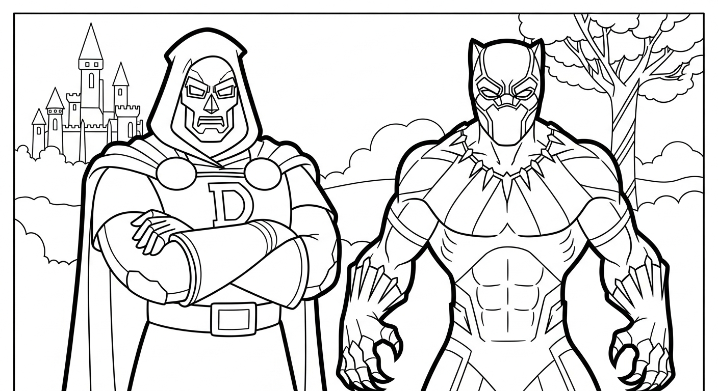 coloriage Dr Doom et decoupage a imprimer gratuit