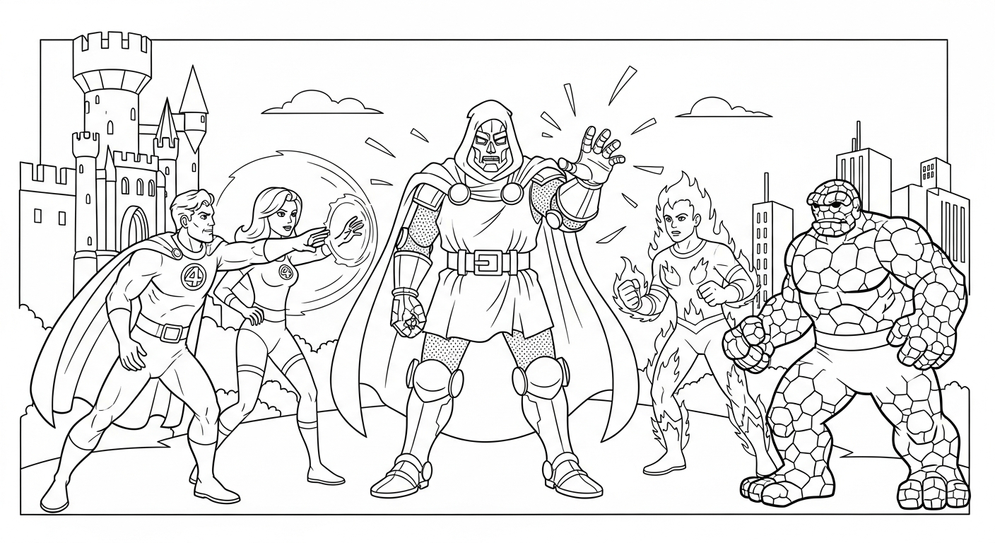 coloriage Dr Doom pour bebe a imprimer