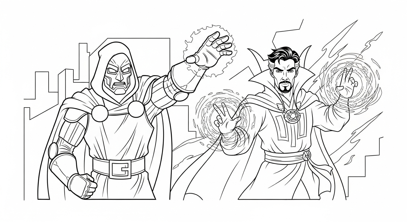coloriage Dr Doom à imprimer pour enfant de 9 ans