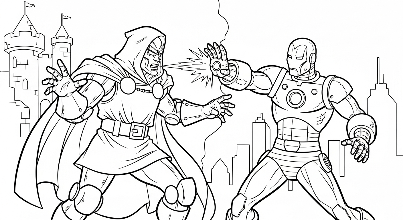 coloriage Dr Doom gratuit à imprimer