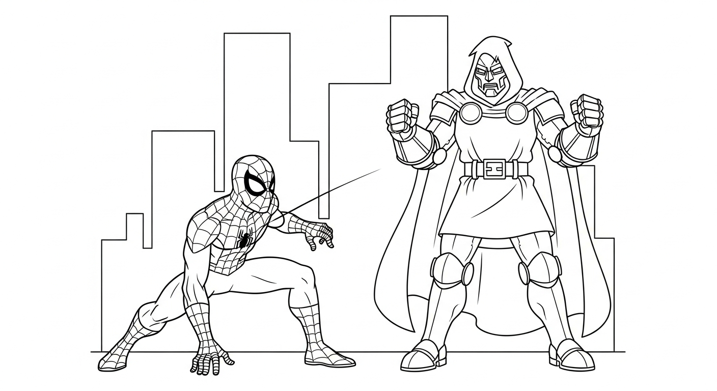 coloriage Dr Doom et decoupage a imprimer gratuit 1