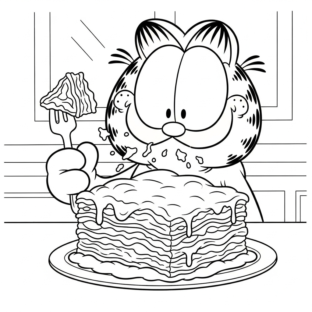 image pour coloriage Garfield updated enfant