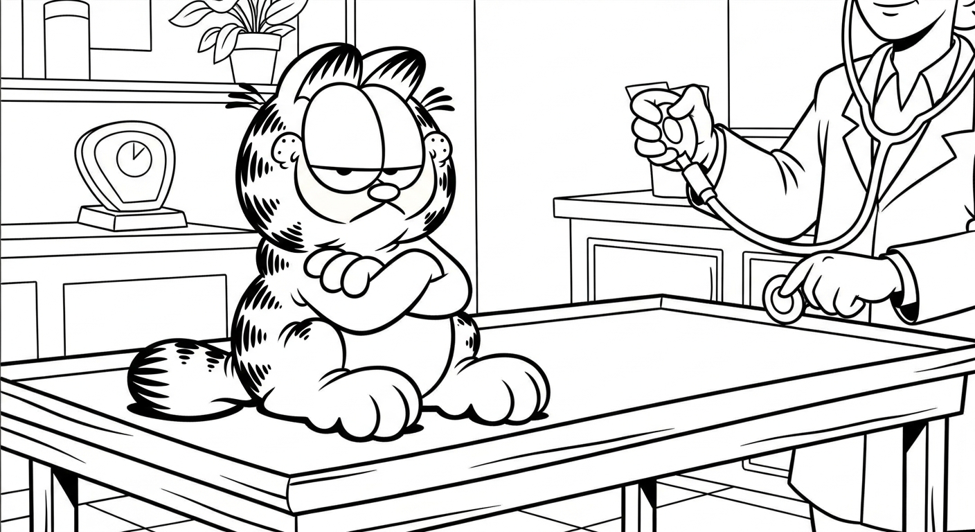 coloriage Garfield updated à imprimer pour enfant de 12 ans