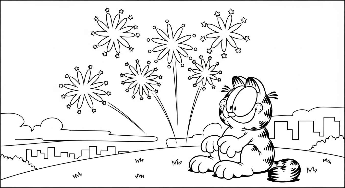 coloriage Garfield updated pour enfant de 8 ans
