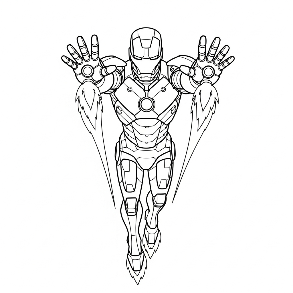 coloriage Iron Man updated pour enfant de 3 ans