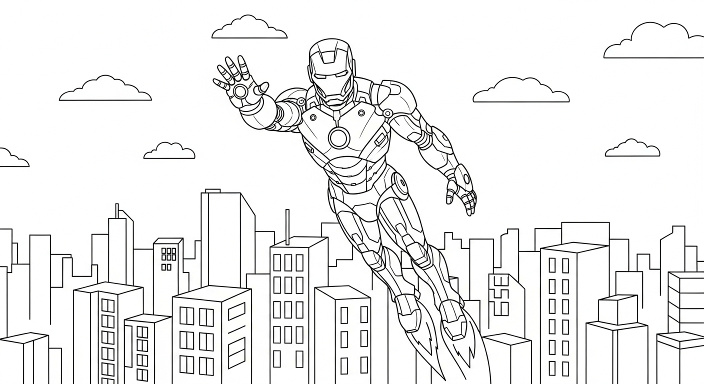 coloriage Iron Man updated pour enfants à télécharger