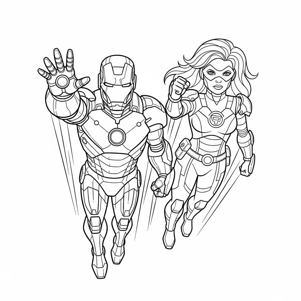 coloriage Iron Man updated à imprimer pour enfant de 8 ans
