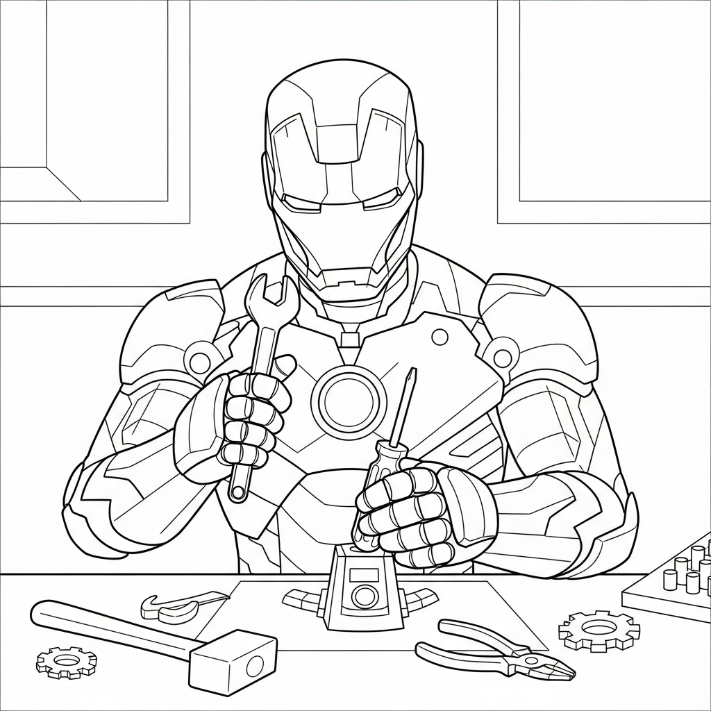 coloriage Iron Man updated à imprimer pour enfant de 12 ans