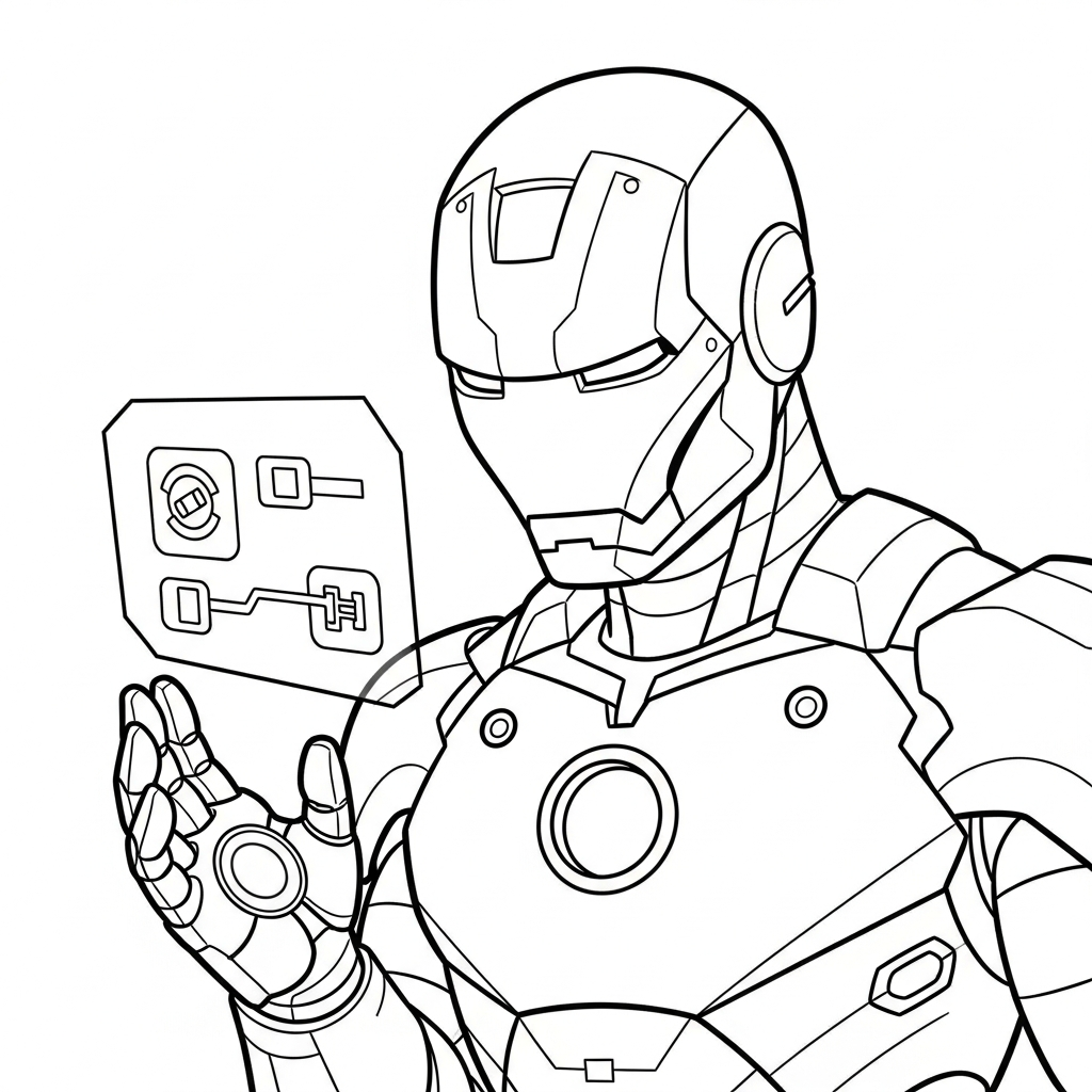 coloriage Iron Man updated à imprimer pour enfant de 8 ans