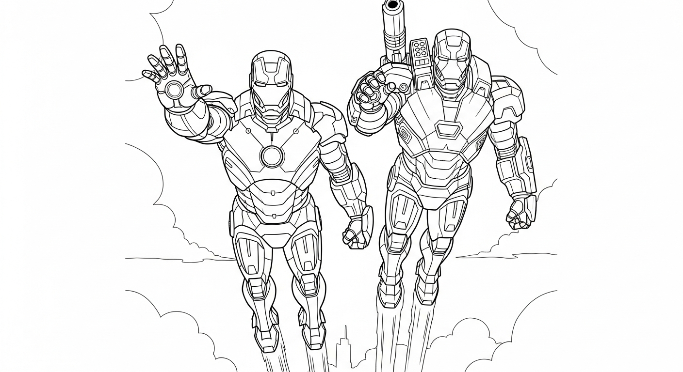 coloriage Iron Man updated à imprimer pdf gratuit