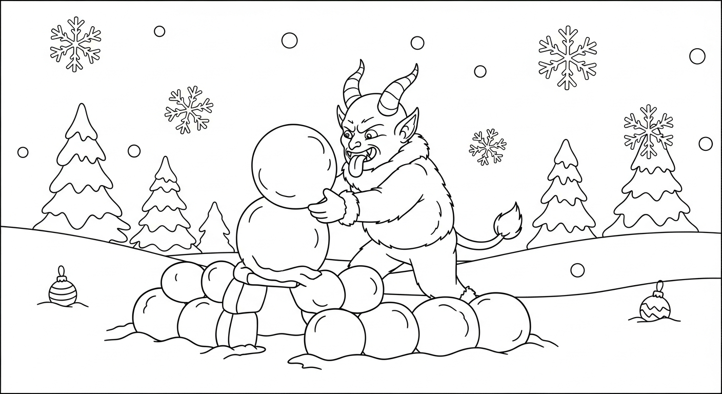 coloriage Krampus updated pour enfant de 6 ans