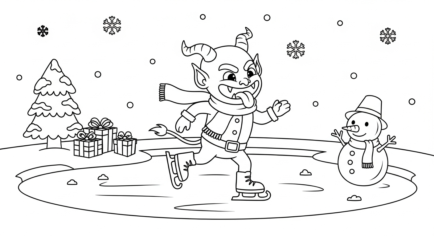 coloriage Krampus updated et apprentissage