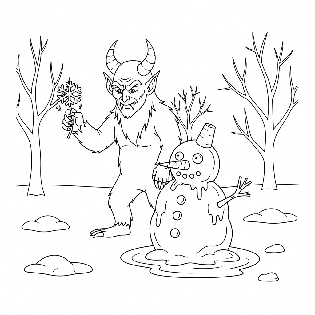coloriage Krampus updated pour enfant gratuit