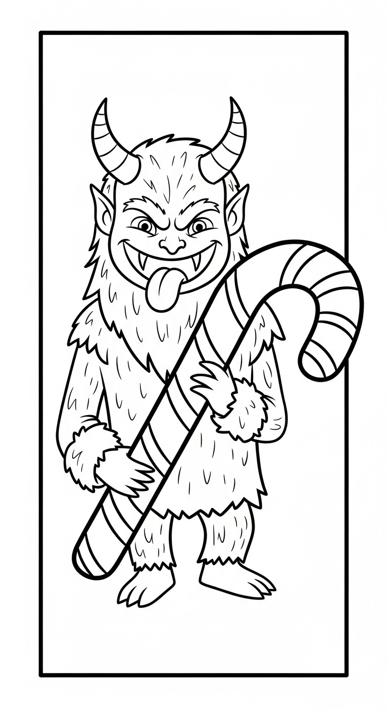 coloriage Krampus updated pour enfants à télécharger