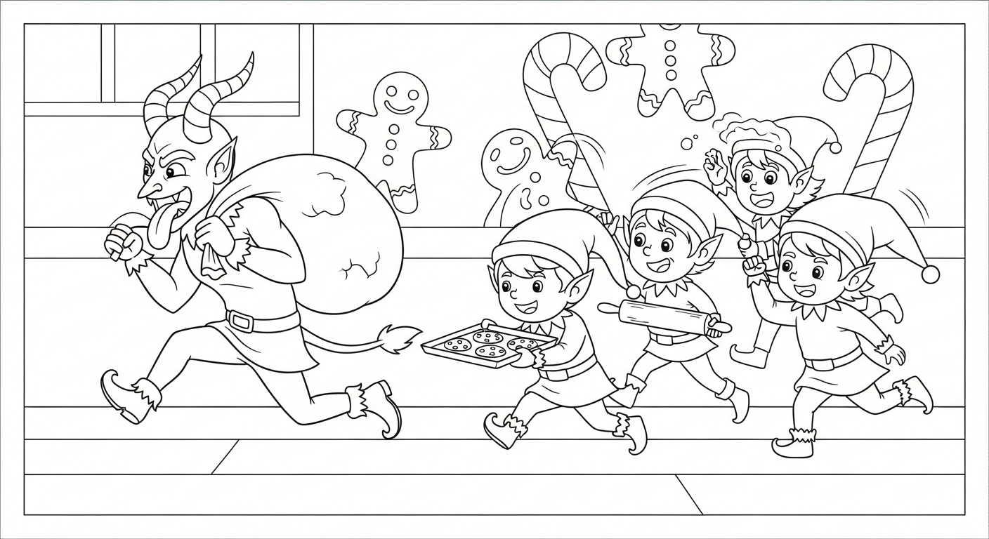 coloriage Krampus updated à imprimer gratuitement pdf