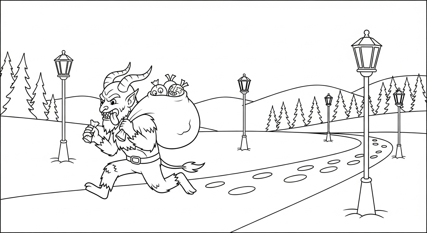 coloriage Krampus updated pour enfant de 10 ans