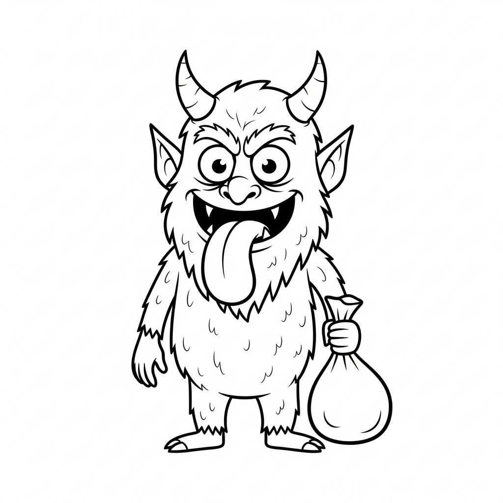 coloriage Krampus updated à imprimer pour enfant de 2 ans