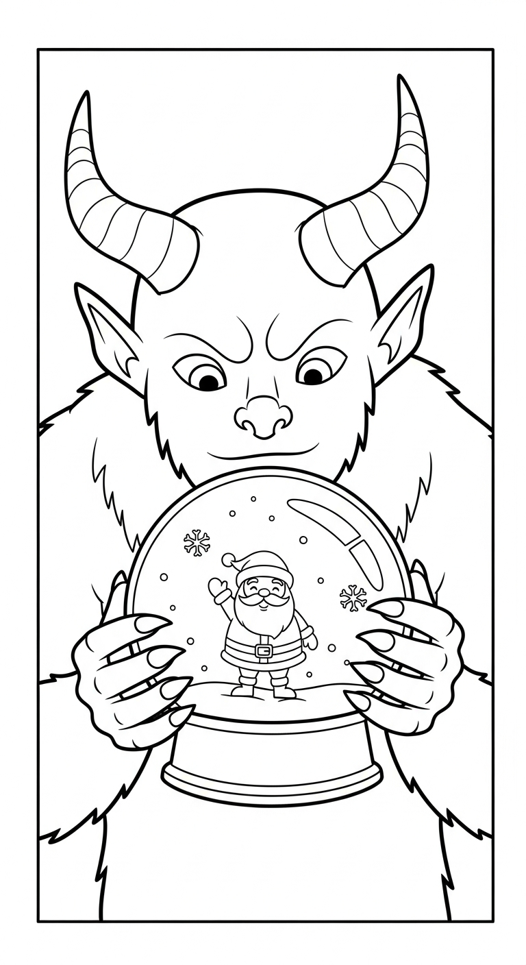 coloriage Krampus updated à imprimer pour enfant de 4 ans