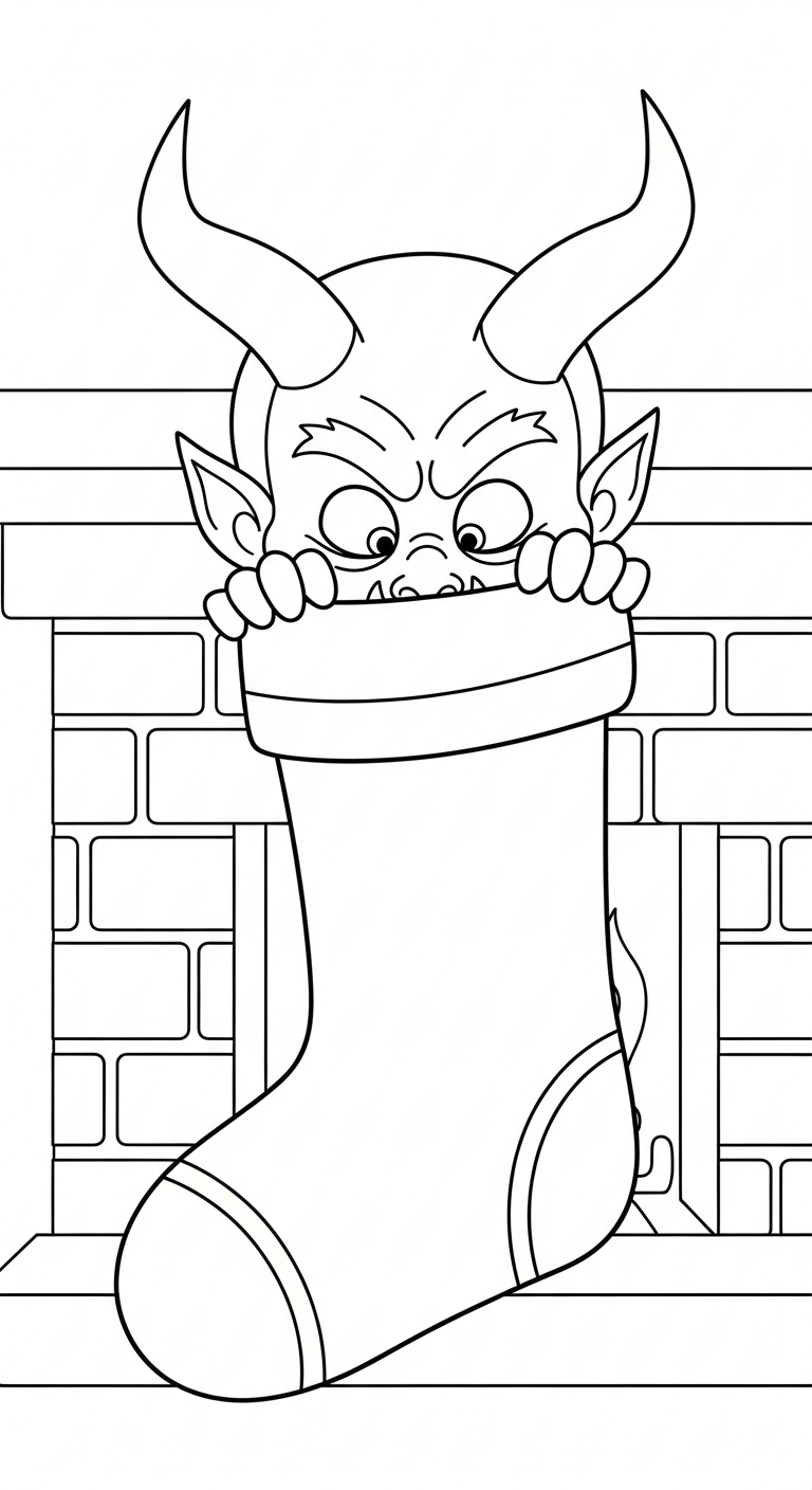 coloriage Krampus updated à imprimer pour enfant de 8 ans