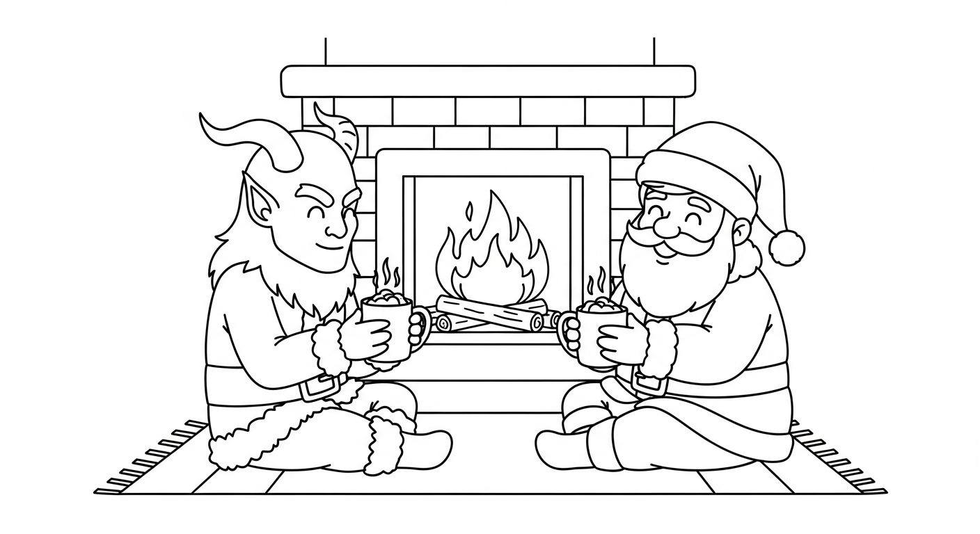 coloriage Krampus updated et apprentissage