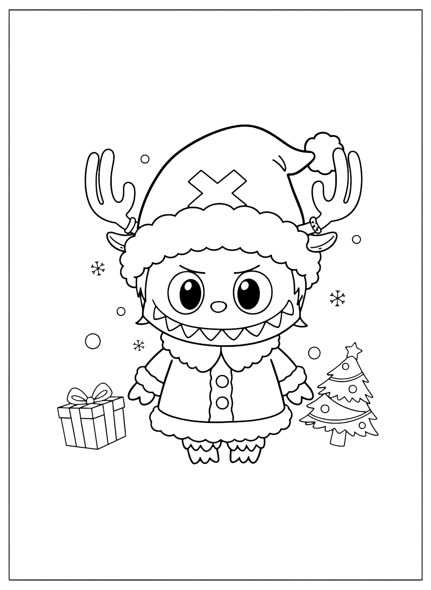 coloriage Labubu Noel a imprimer