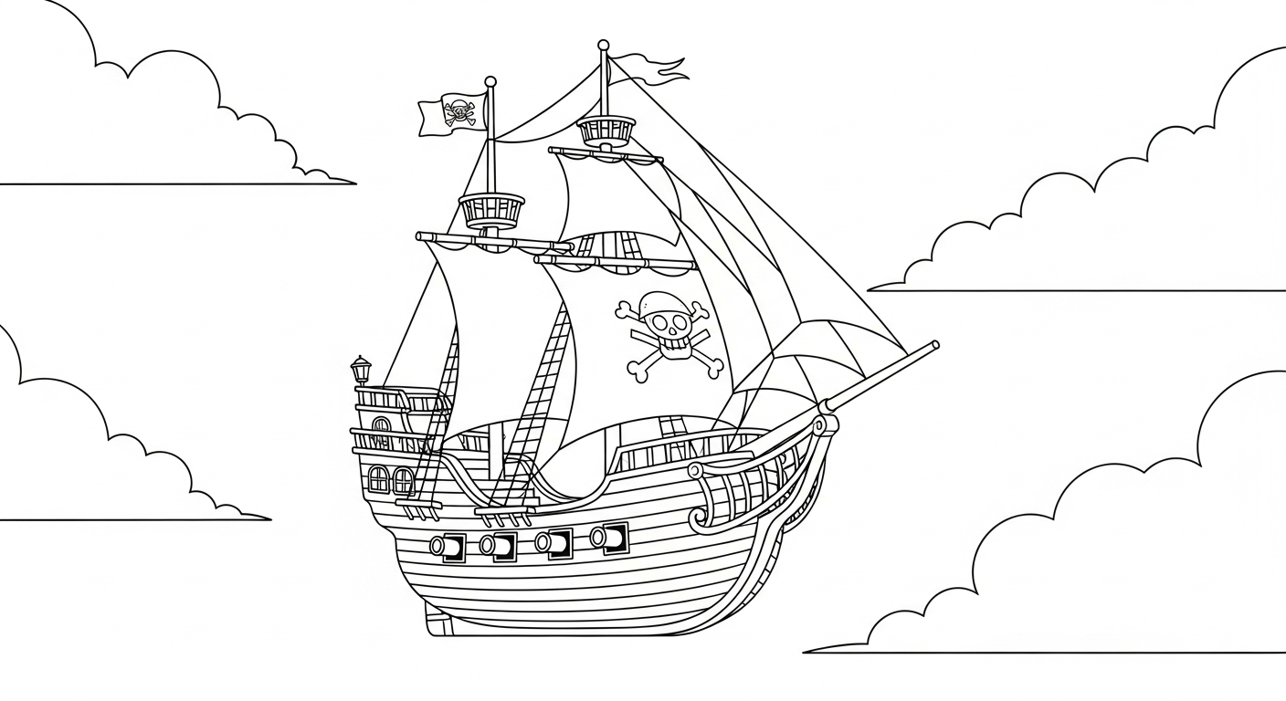 coloriage Pirate updated pour enfant de 6 ans