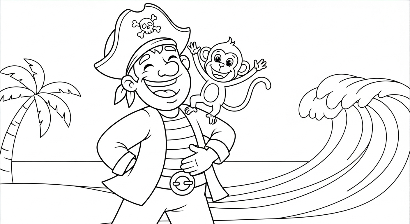 coloriage Pirate updated pour enfant de 2 ans