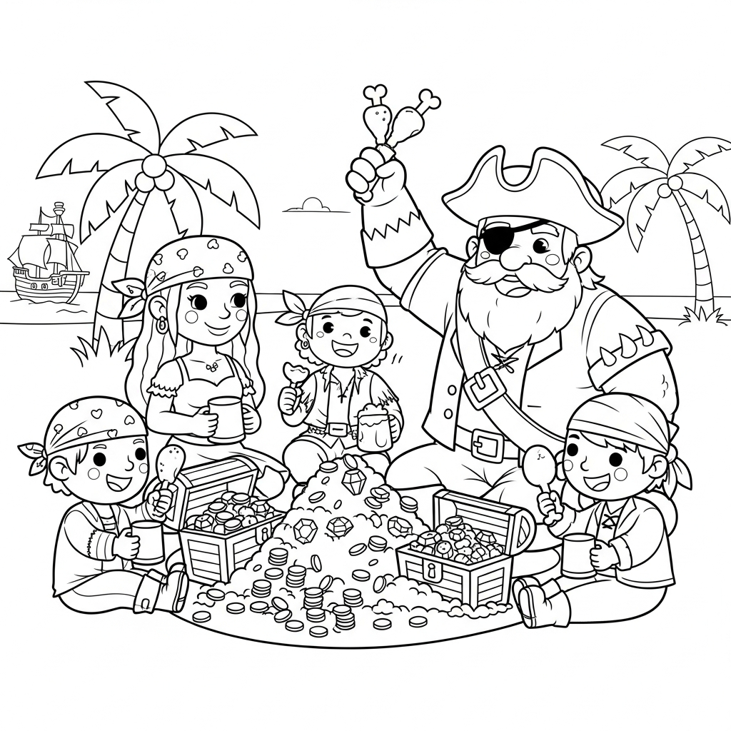 coloriage Pirate updated pour enfant de 6 ans