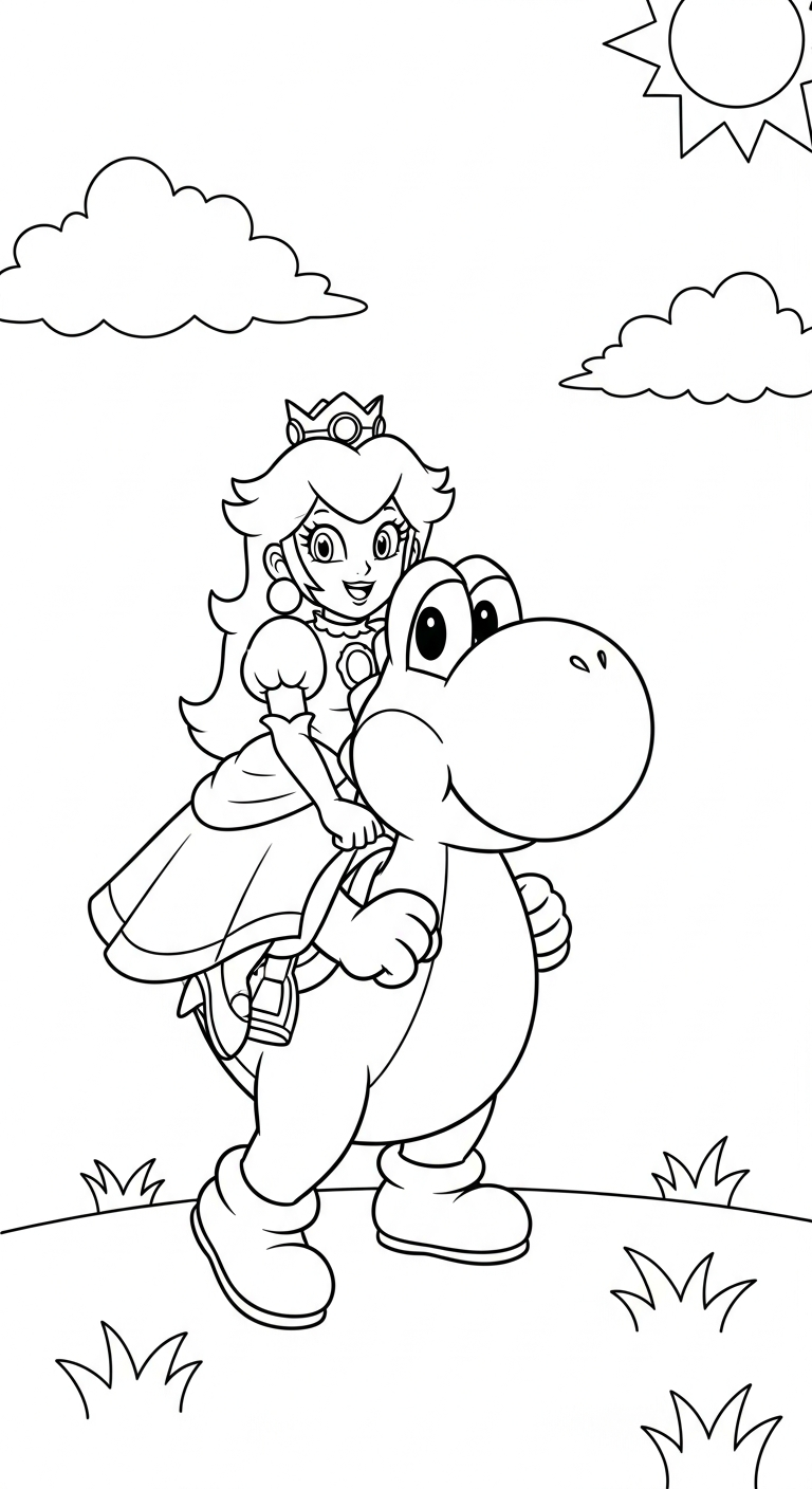 imprimer coloriage Princesse Peach updated pour enfant