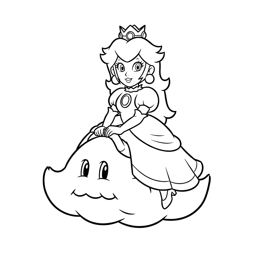 coloriage Princesse Peach updated pour enfants