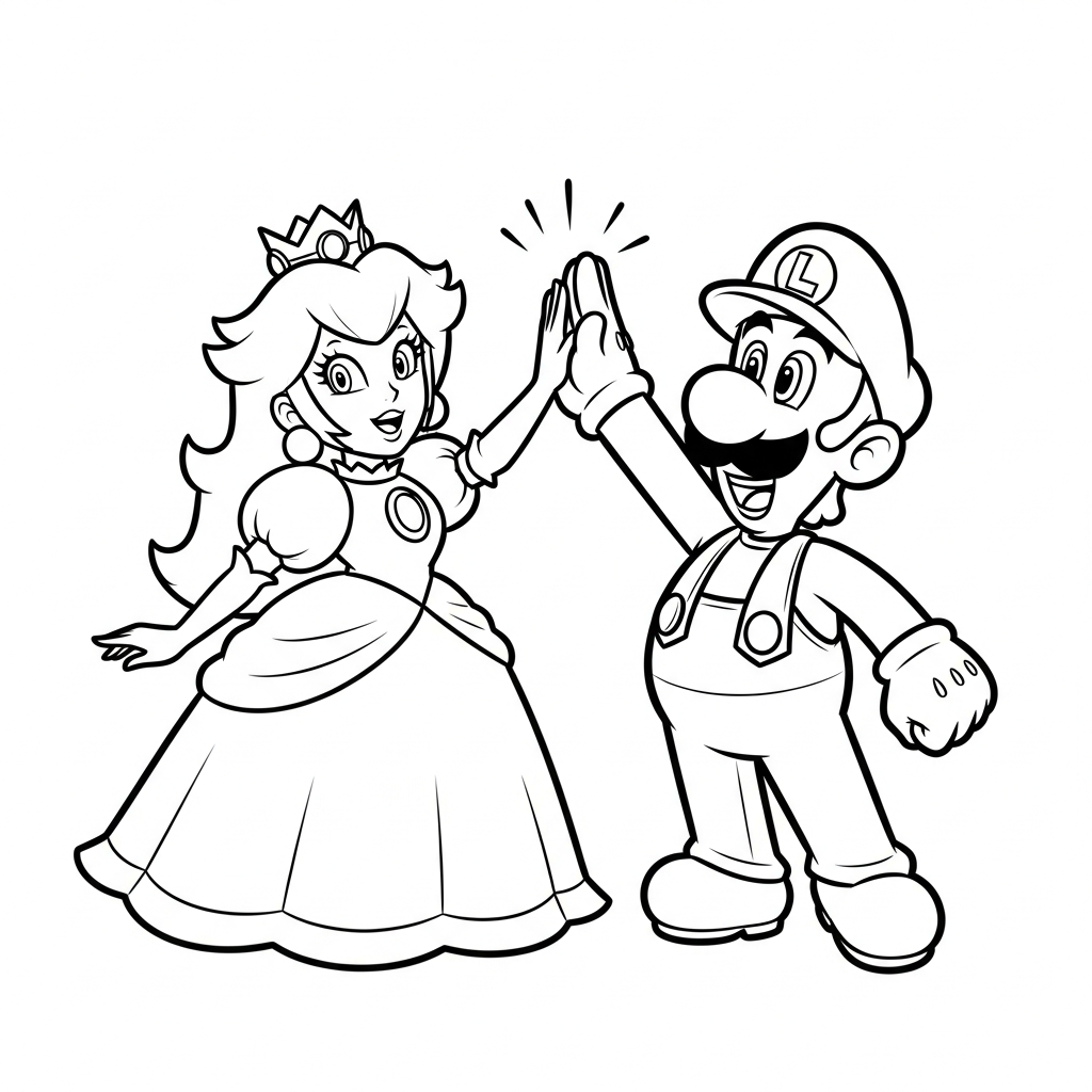 coloriage Princesse Peach updated a dessiner en ligne
