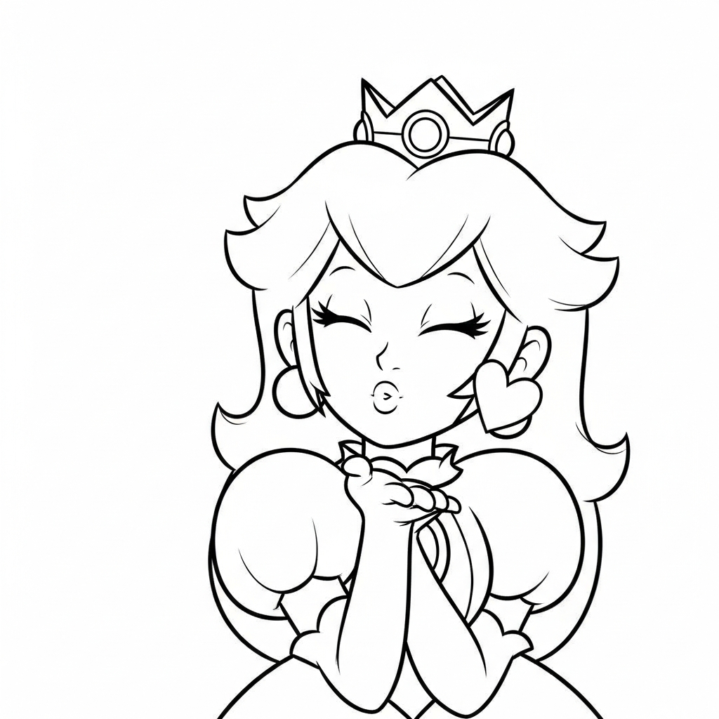 coloriage Princesse Peach updated a imprimer gratuit