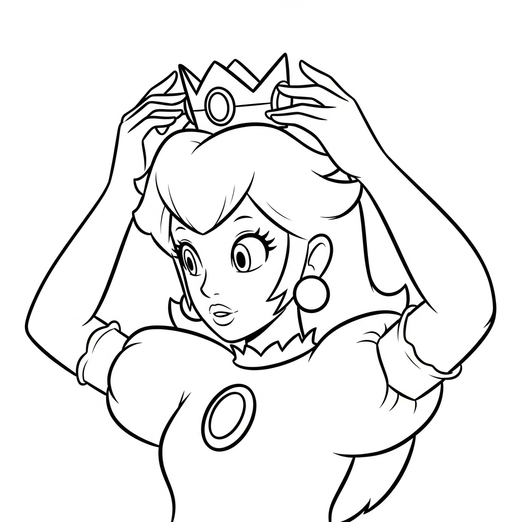 imprimer coloriage Princesse Peach updated pour enfant
