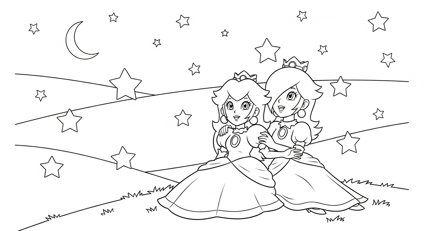 coloriage Princesse Peach updated à imprimer pour enfant de 12 ans