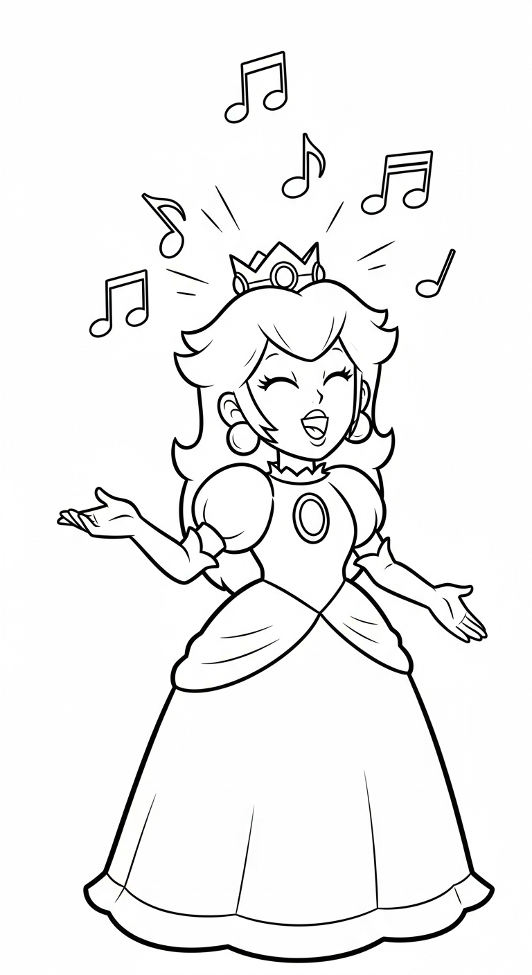coloriage Princesse Peach updated en ligne pour enfant
