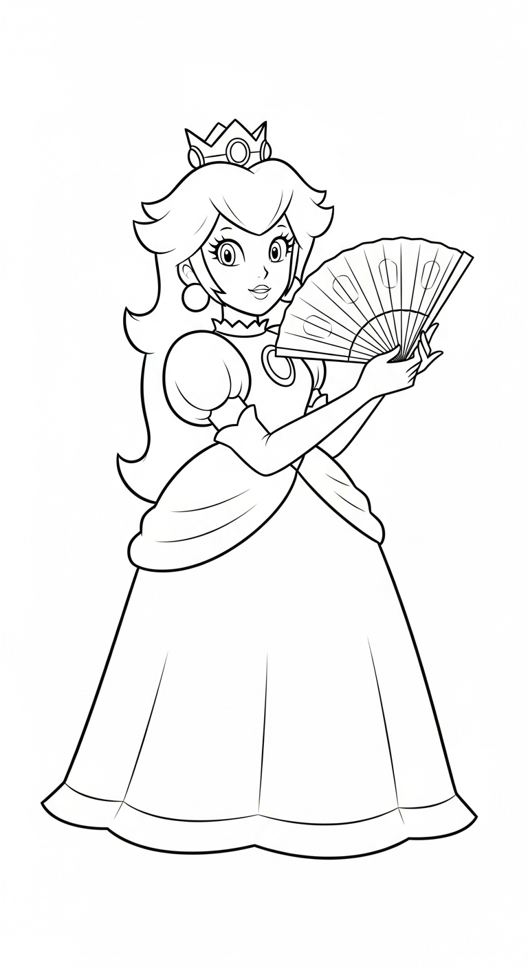 coloriage Princesse Peach updated a imprimer gratuitement