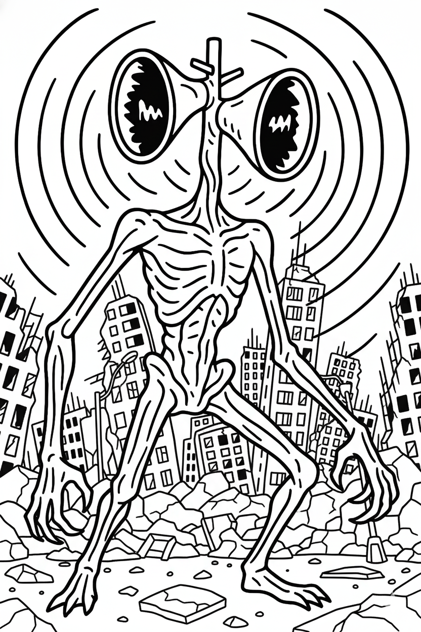 coloriage Siren Head gratuit