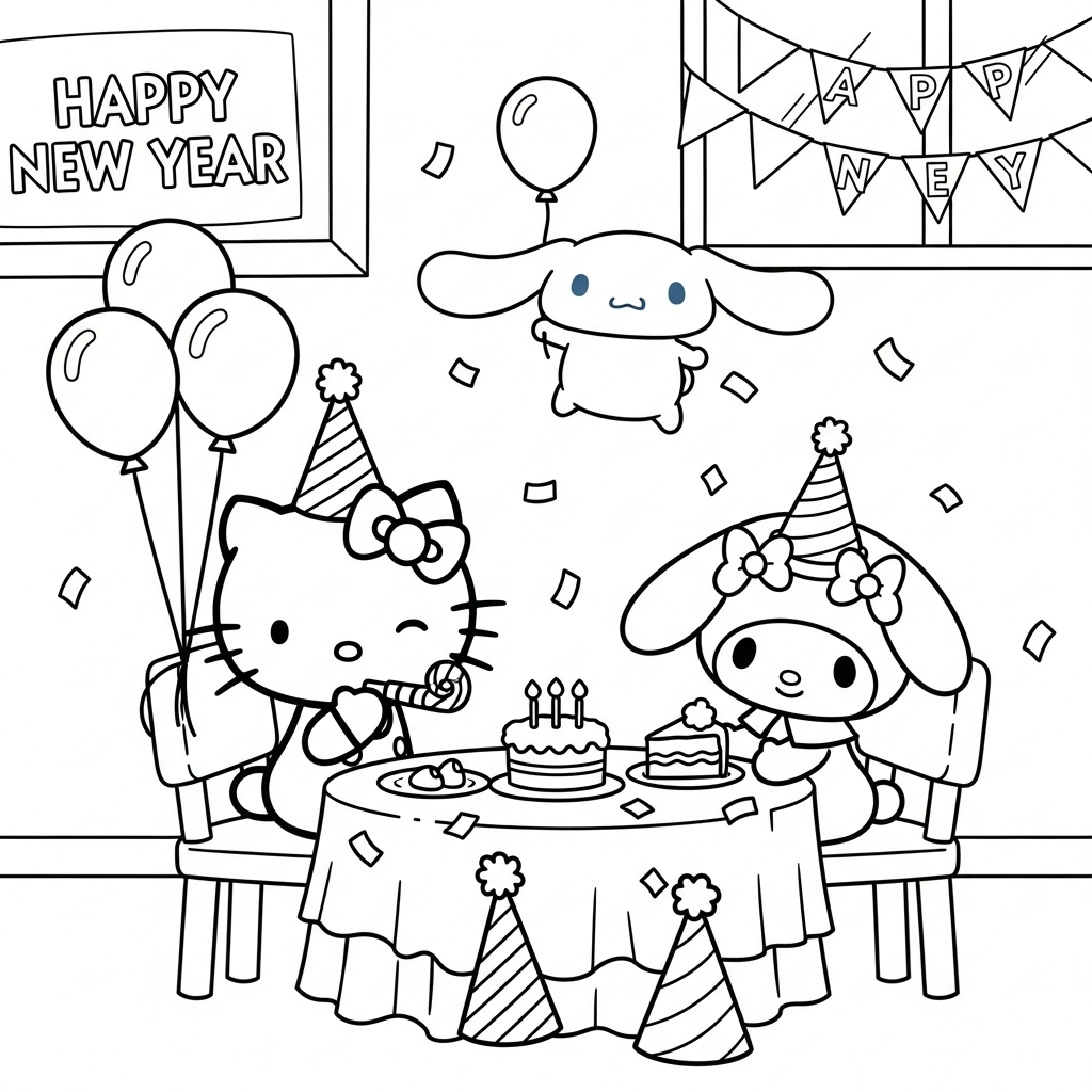 coloriage sanrio updated à imprimer pour enfant de 2 ans