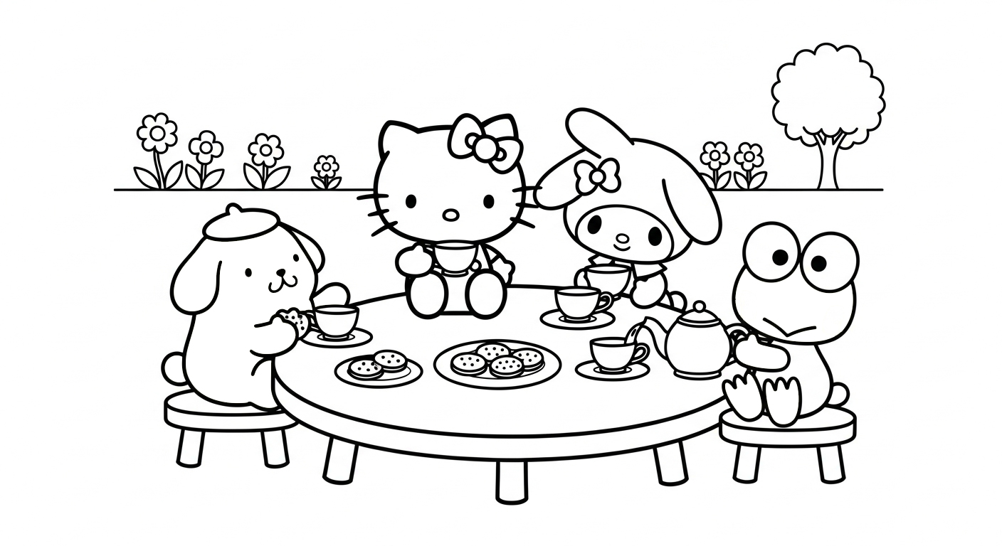 coloriage sanrio updated pour primaire