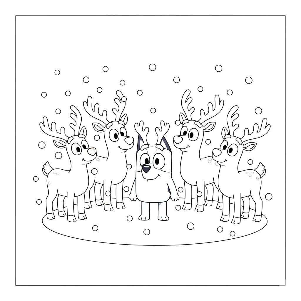 coloriage Bluey Noel pour enfants